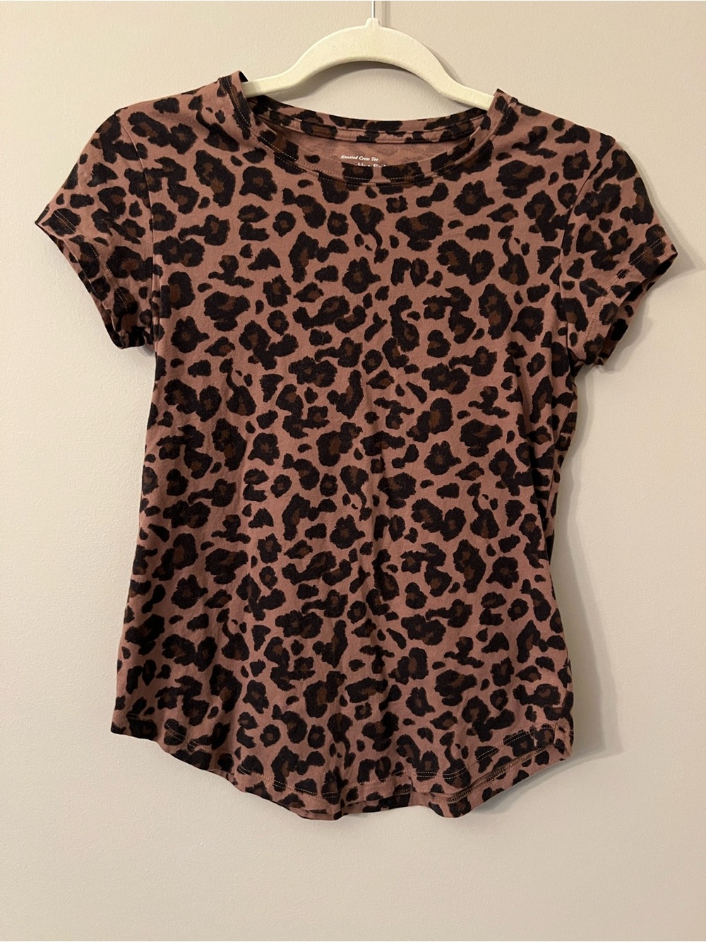 Abercrombie & Fitch Brown and Black Leopard Short Sleeve Tee